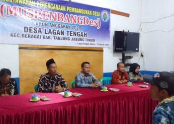 Musrenbang Desa Lagan Tengah, Kecamatan Geragai, Tanjab Timur, Kamia (19/1/2023). (Foto BITNews.id)