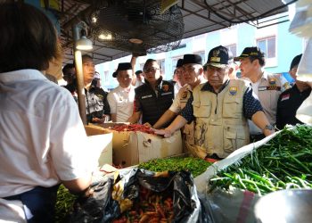 Wakil Gubernur Jambi, Abdullah Sani saaat melakukan sidak bersama Satgas pangan dan TPID Provinsi Jambi, di Pasar Angso Duo Baru, Rabu (22/3/2023) - [Dok. Humas Kominfo Pemprov Jambi]