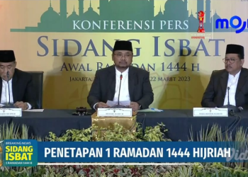 Sidang Isbat penetapan 1 Ramadhan di kantor Kemenag, Jalan MH Thamrin, Jakarta Pusat, Rabu (22/3/2023). (Foto: Moji Tv)