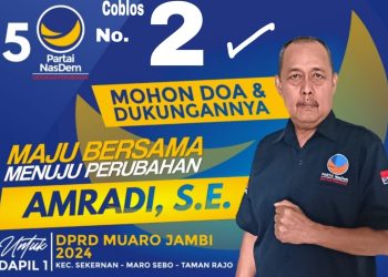 Amradi Bacaleg Partai Nardem No Urut 2 Dapil 1 Muaro Jambi (dok. Istimewa)