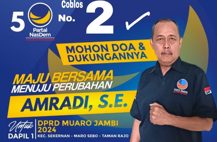 Amradi Bacaleg Partai Nardem No Urut 2 Dapil 1 Muaro Jambi (dok. Istimewa)