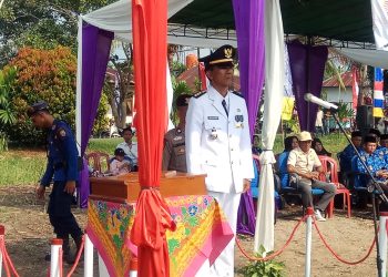 Camat Kuala Jambi Rasyid,SE saat menjadi inspektur ucapara HUT RI ke 78 (dok. Salimbai.id/Gani)