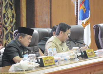 Rapat Paripurna Penyampaian Nota Pengantar Rancanagn KUPA PPAS 2023 di Gedung rapat DPRD Provinsi Jambi, Selasa (22/08/2023). (Dok. Dian)