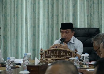 Al Haris Gubernur Jambi saat meminta pengusaha batubara agar mempercepat penyelesaian jalan khusus batubara (dok. Kominfo)