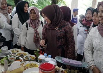 Hj. Hesnidar Haris pada pembukaan Lomba Masak Pindang Ikan Patin i Pendopo Kantor Gubernur Jambi pada Rabu (10/01/2024) (Foto : Patra -Kominfo)