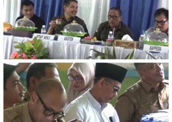 Nugraha Setiawan dan Ambo Acok Anggota DPRD Tanjabtim Hadiri Musrenbang Kecamatan Sadu (dok. Hd)