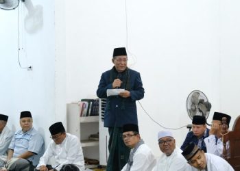 Wagub pada kegiatan Safari Ramadhan 1445 H di Masjid Nurul Ibad Desa Pondok Meja Kecamatan Mestong Kabupaten Muaro Jambi, Sabtu (16/03/2024) (Dok. Agus - Kominfo)