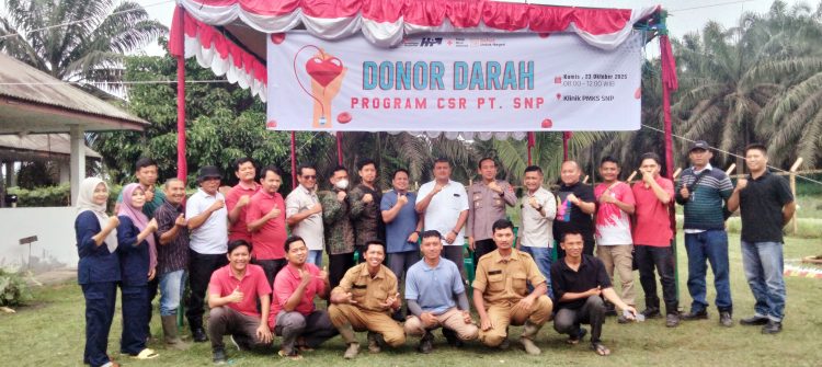 Foto bersama karyawan PT SNP ketika selesai melaksanakan donor darah (dok.salimbai.id)